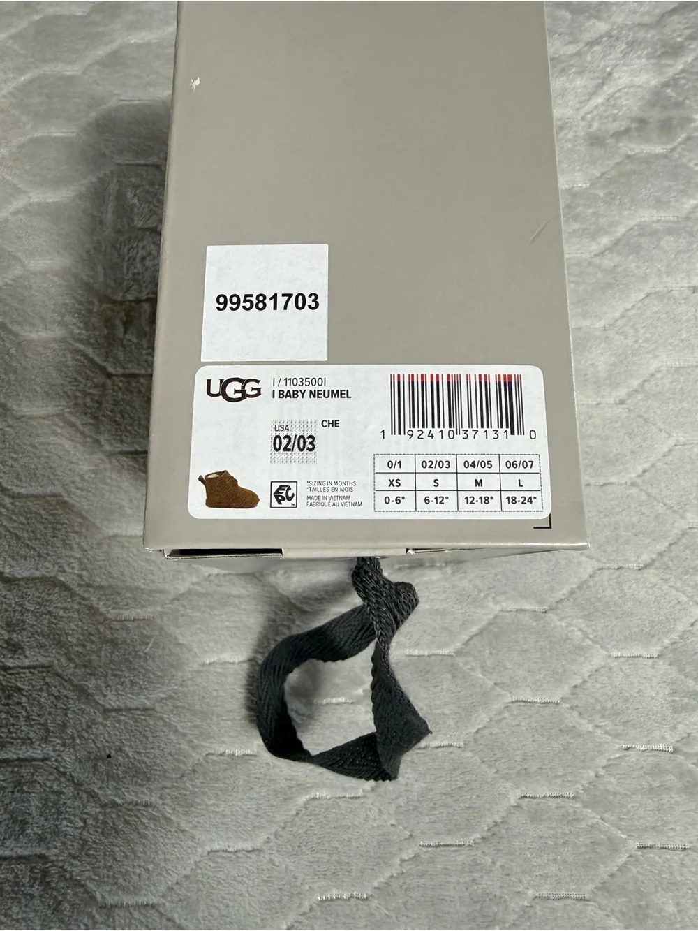 UGG Baby Neumel Crib Boots Chestnut Infant US 2/3 6-12 Months BNIB